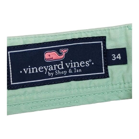 Vineyard Vines | Light Green 9” Club Flat Front Shorts | 34 - Picture 3 of 4